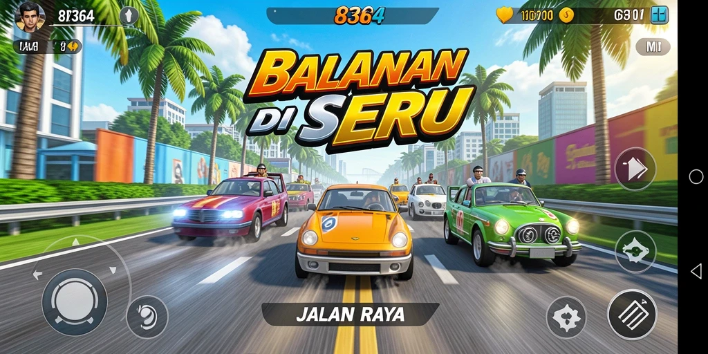 Tampilan balapan seru dengan mobil kustom di <strong>8364</strong>.