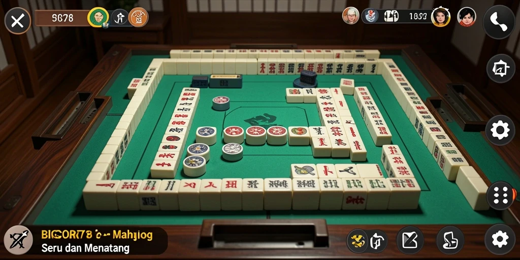 Screenshot gameplay BIGCOR78 menunjukkan keseruan bermain Mahjong.