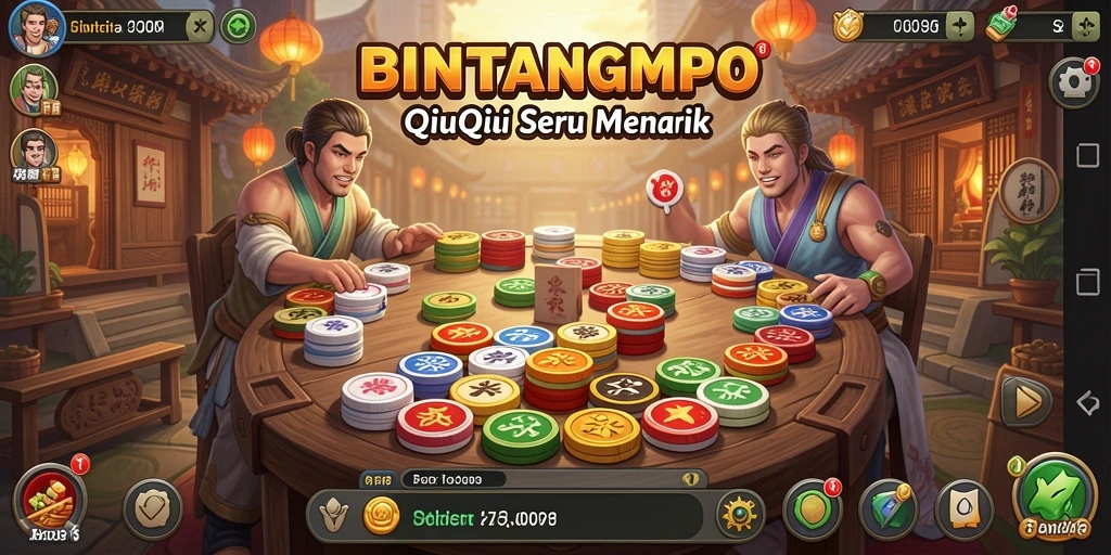 Tampilan gameplay seru dalam BINTANGMPO yang menampilkan kartu QiuQiu.