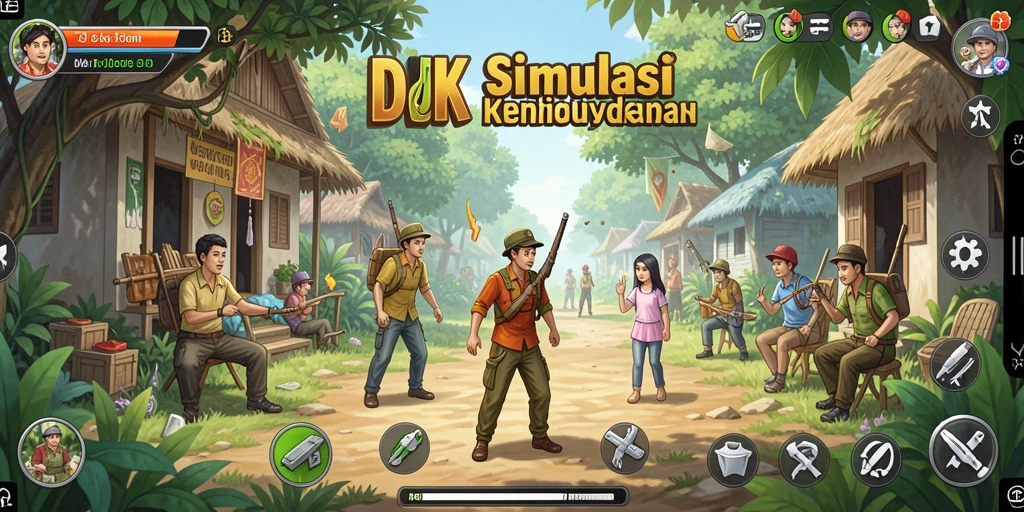 Screenshot gameplay DKK menampilkan interaksi karakter yang menarik.