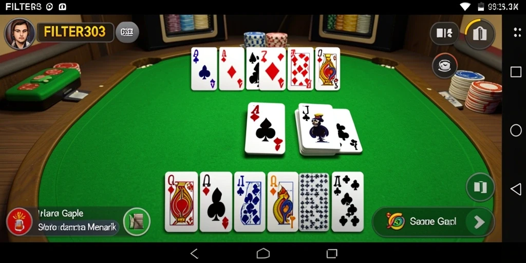 Screenshot dari game Gaple FILTER303 menampilkan suasana permainan yang seru dan menarik.