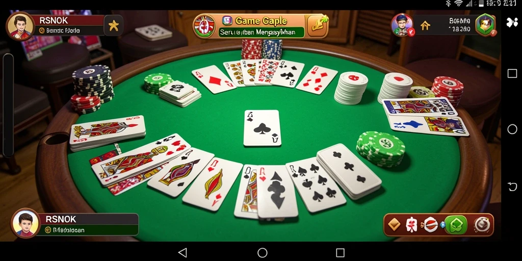 Tampilan gameplay RSNOK yang seru dalam bermain Gaple.