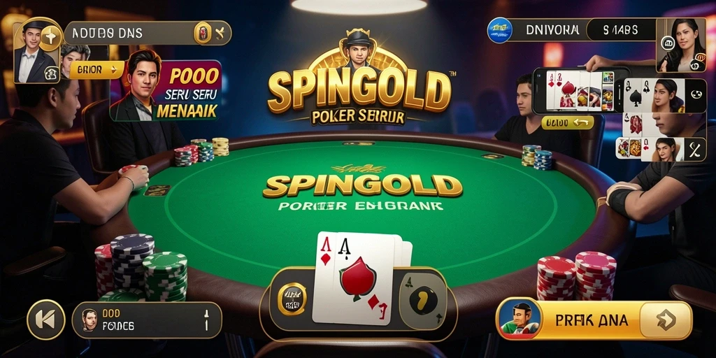Tampilan gameplay menarik dari SPINGOLD menunjukkan keseruan bermain poker.